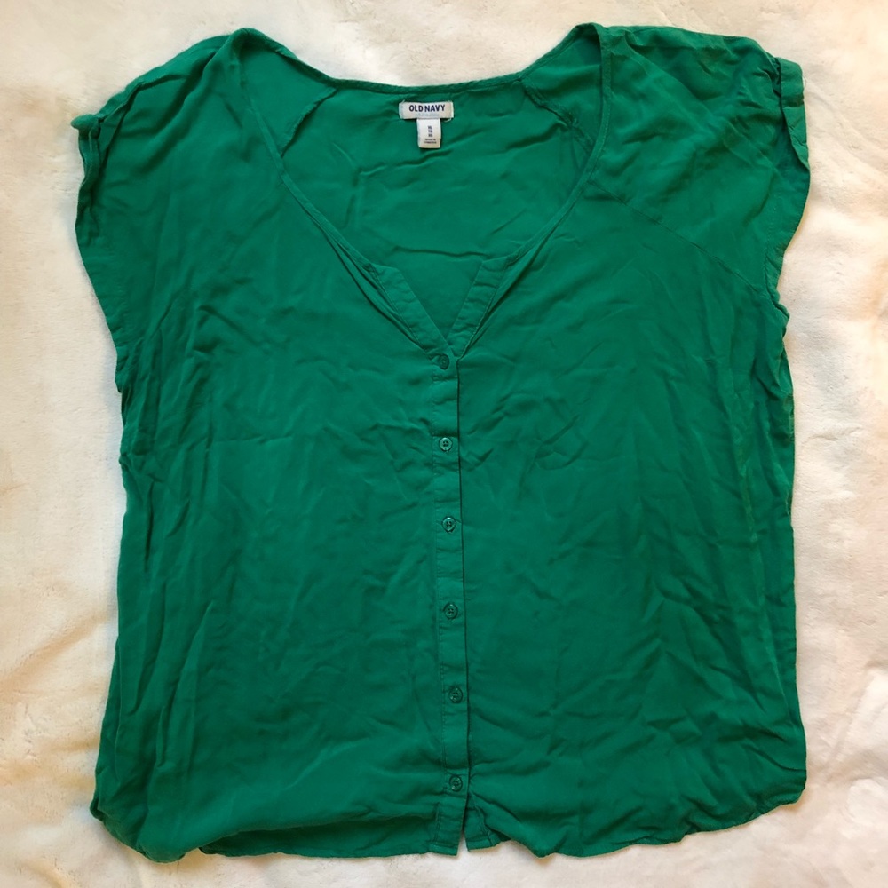 Green button down